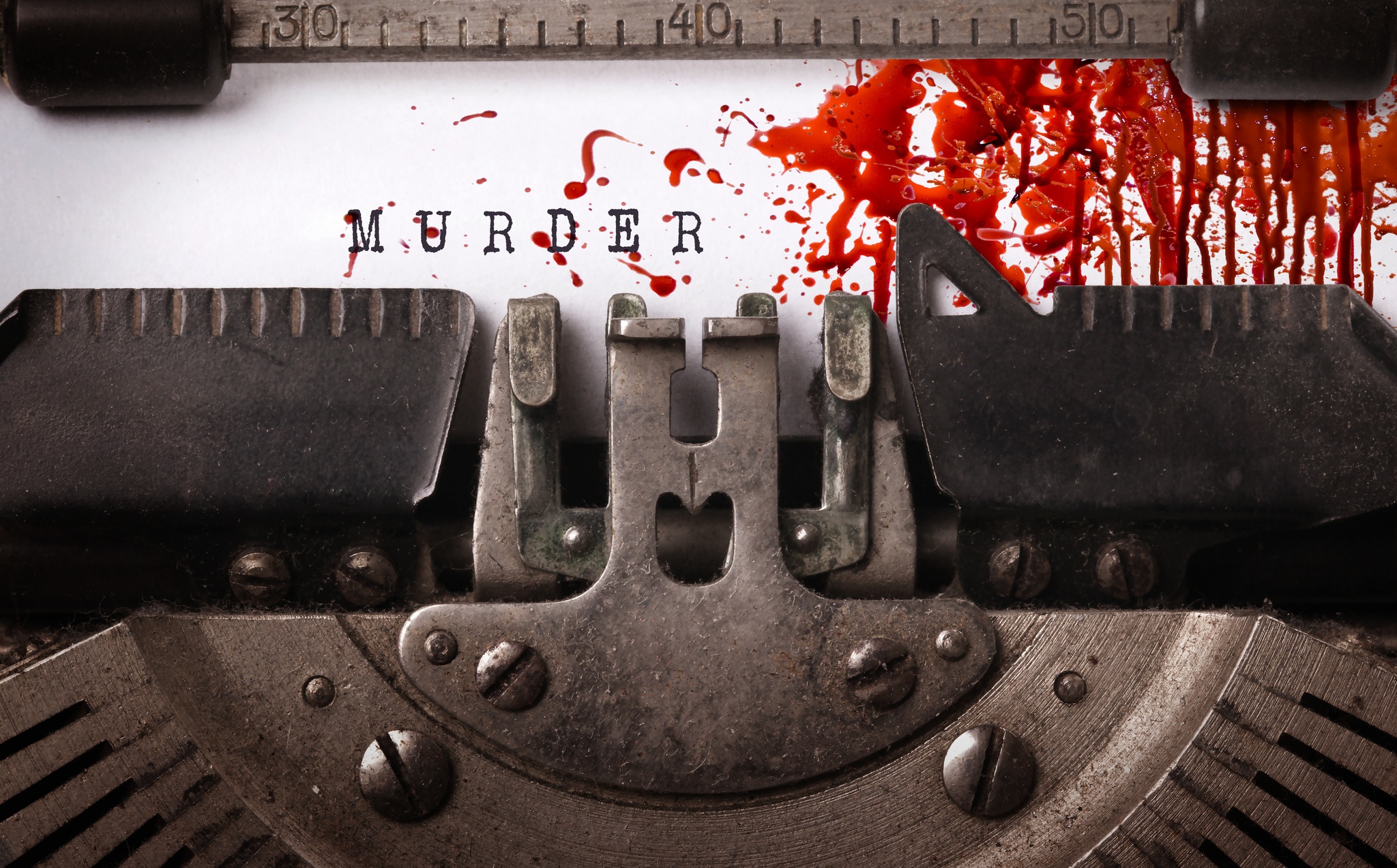 Bloody,Note,-,Vintage,Inscription,Made,By,Old,Typewriter,,Murder