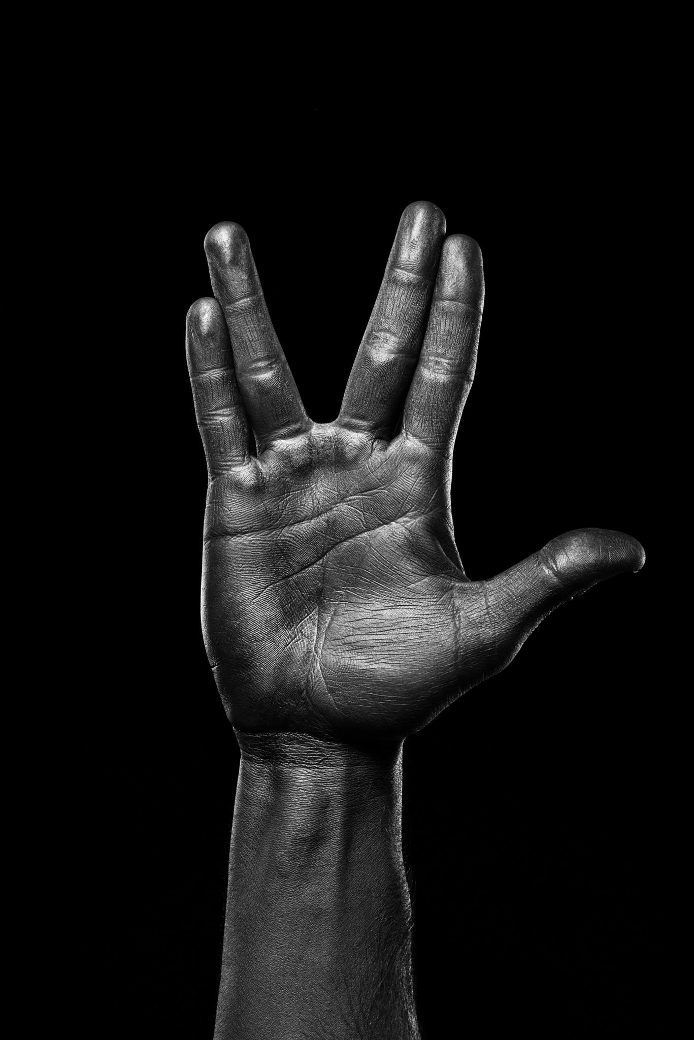 Vulcan,Salute.,Black,Hand.